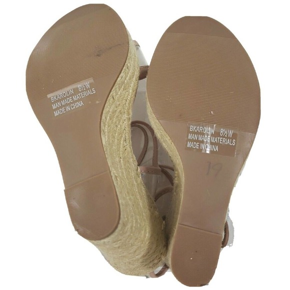 Bella~Vita ~Woman Size 8.5W~ Transparent Man Made Materials Wedge Sandals NEW. - Picture 4 of 15